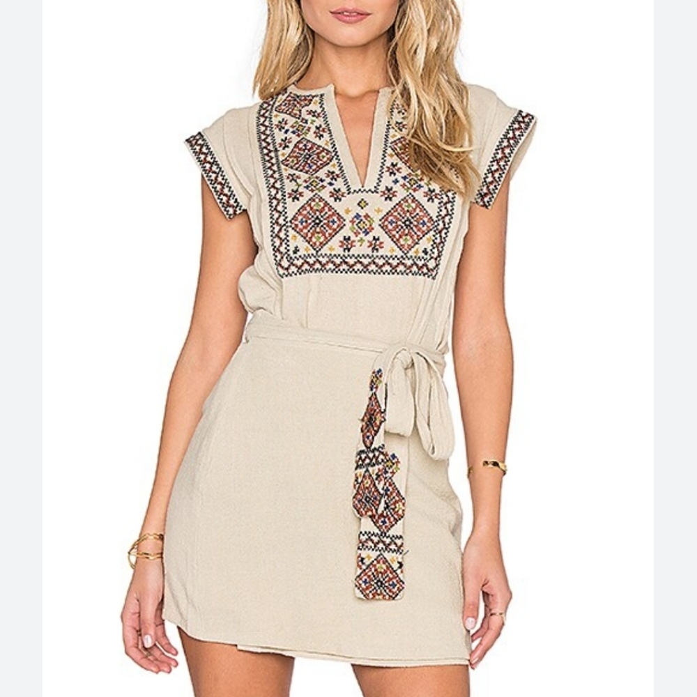 Free People Running Wild Wrap Dress Sz Large Euc